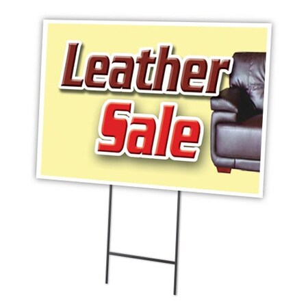Signmission Leather Sale Yard Sign & Stake outdoor plastic coroplast window, C-1824 Leather Sale C-1824 Leather Sale